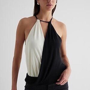 Skimming Color Block V-Neck Surplice Cami